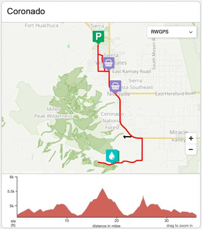 Coronado Bicycle Road Ride Map